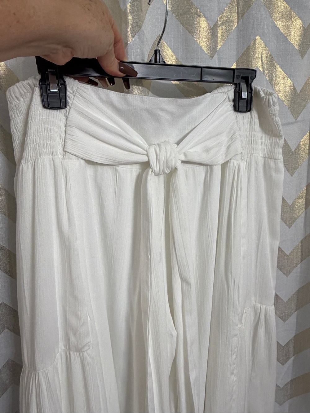 Women’s Wide Leg White Tie-Front